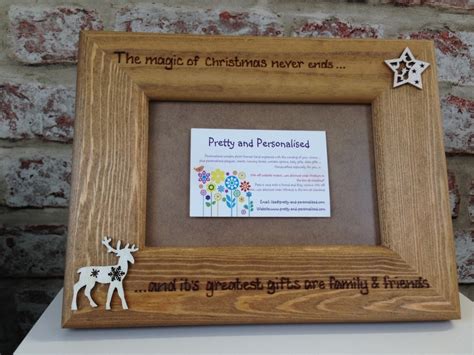 Personalised Christmas Wooden Photo Frame