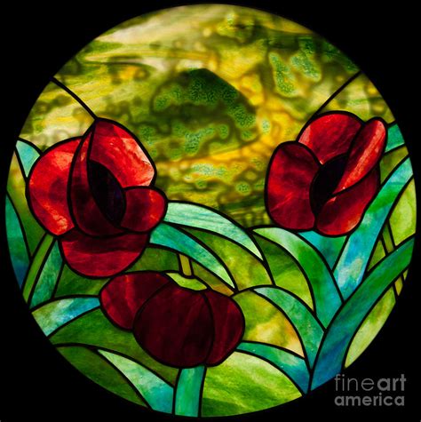 Poppies Pendant Glass Art By David Kennedy Fine Art America
