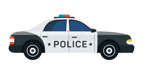 Police Car Flat Vector Illustration Stock Vector Illustration Of