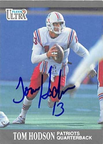Tom Hodson Autographed Football Card New England Patriots 1991 Fleer