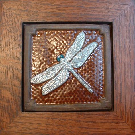 6 Dragonfly Tile With Chocolate And Turquoise Glaze By Fay Jones Day