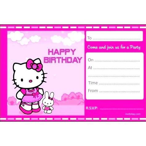 Birthday Card Template Hello Kitty Cards Design Templates