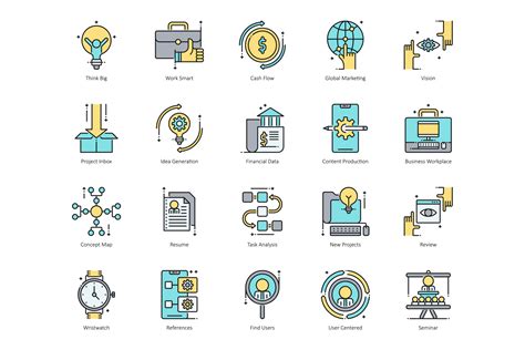 74 Project Management Icons By Flat Icons Thehungryjpeg