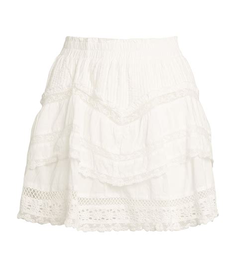 Loveshackfancy White Cotton Abrielle Mini Skirt Harrods Uk