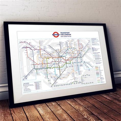 A3 A2 A1 Sized London Underground Tube Map Poster Print Wall Etsy