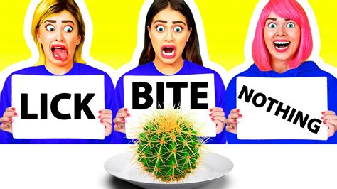 Extreme Bite Lick Or Nothing Food Challenge By Ideas Fun Youtube