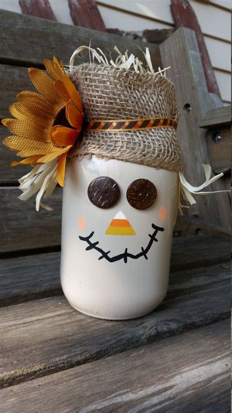 Quart Size Scarecrow Mason Jar By Craftysoutherncharms On