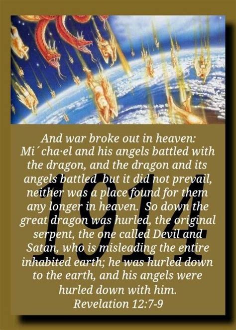 A War In Heaven Michael Casts Out Satan Jehovah Bible