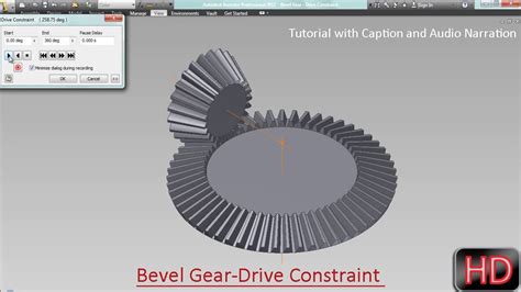 Bevel Gear Drive Constraint Video Tutorial With Audio Narration
