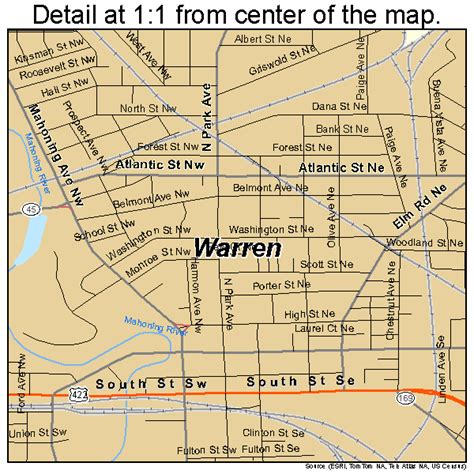 Warren Ohio Street Map 3980892