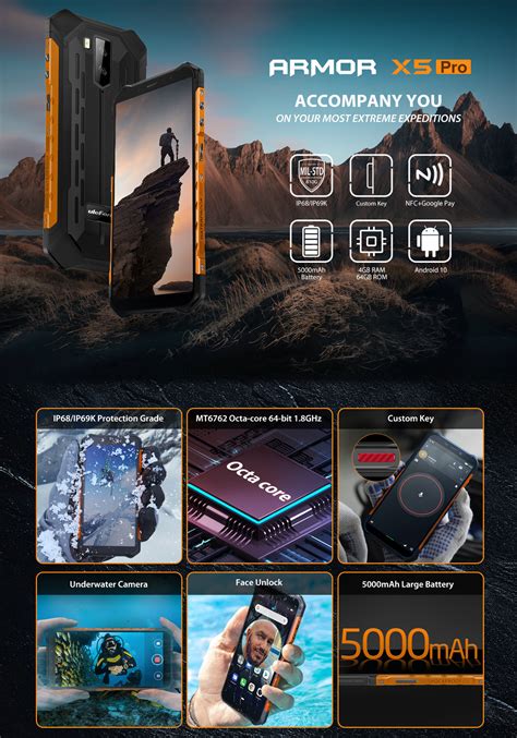 Ulefone Armor X5 Pro 55 Inch Nfc Ip68 Ip69k Waterproof 4gb Ram 64gb