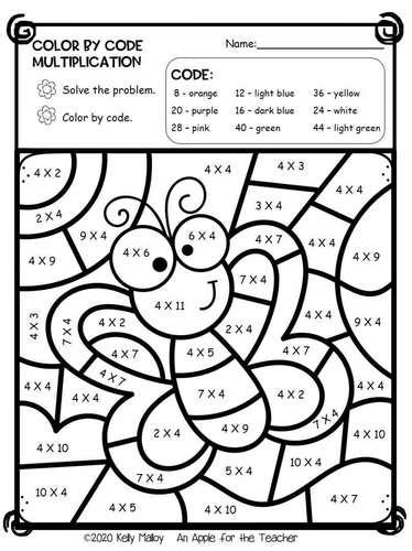 3rd Grade Coloring Pages Multiplication Color By Number Worksheets
