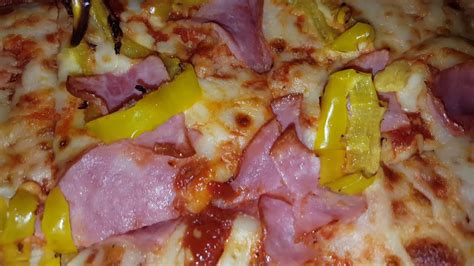Domino S Pizza Ham Banana Peppers Thin Crust Pizza Review Youtube