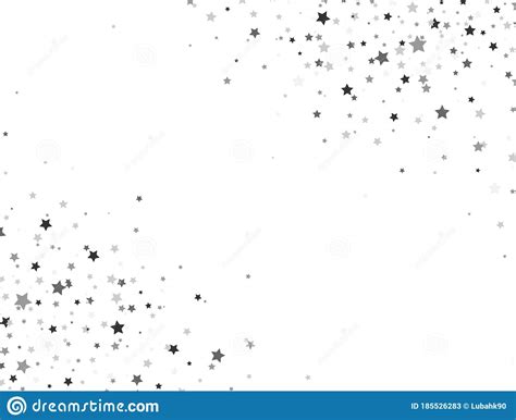 Glitter Stars Frame On White Background Silver Stars Explosion