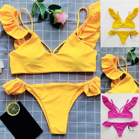 2019 Bandeau Bikini Halter Mini Micro Swimwear Ladies