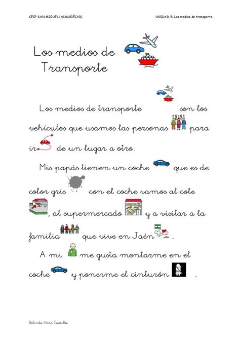 Unidad 5 Los Medios De Transporte Spanish Classroom Teaching Spanish