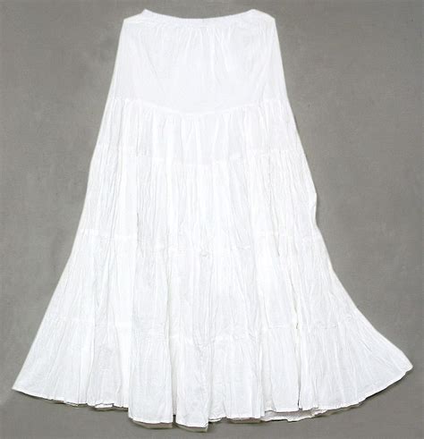 White Cotton Long Skirt