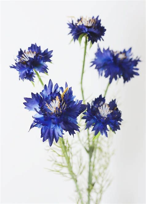 Blue Artificial Flowers Cornflower Wildflowers Silk Flowers Wedding