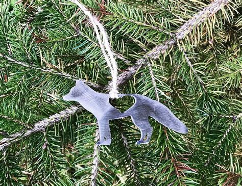 Wolf Ornament Metal Wolf Ornament Wolf Fox Ornament Etsy