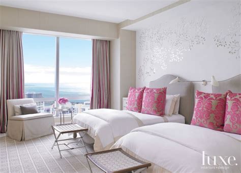 Beige And Pink Transitional Bedroom Luxe Interiors Design