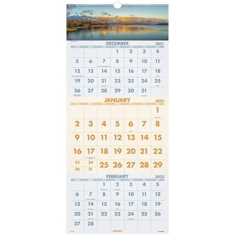 At A Glance Scenic 14 Month Wall Calendar 12 X 27 Wirebound