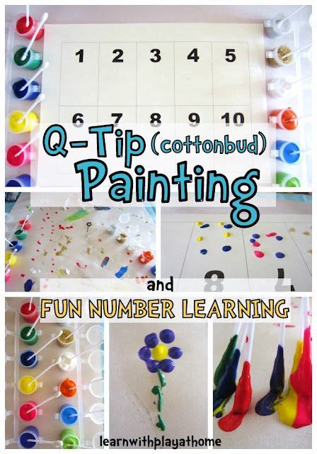 Q Tip Cottonbud Painting Learning Numbers By Learn With Play At Home