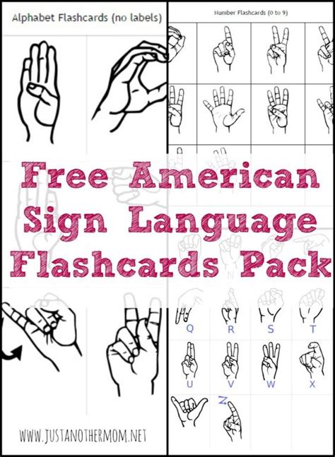 This Weeks Freebie On Just Another Mom Is A Free Asl Flashcards Pack