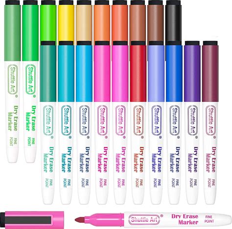 Dry Erase Markers Shuttle Art 20 Colors Magnetic Whiteboard Markers With Erase Fine Tip Dry