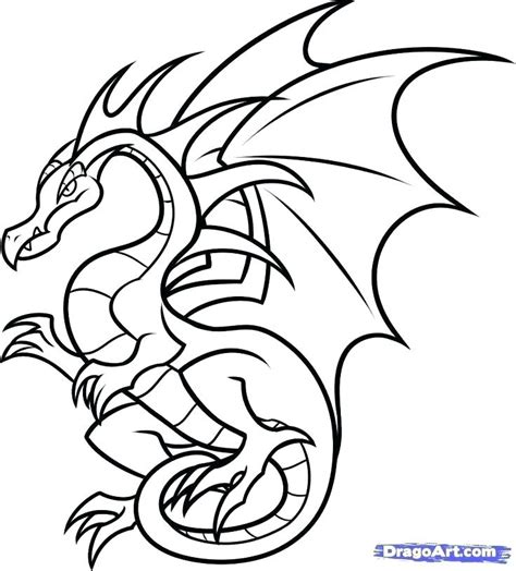 Simple Fire Breathing Dragon Drawing Free Download On Clipartmag