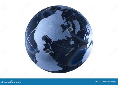 Dark Blue Glass Globe Stock Photo Image Of Earth Sphere 17117390