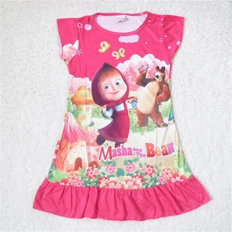 Masha And Bear Clothing Cartoon Dress Pijama Nina Pajamas For Girls Pyjama Fille Masha E Orso