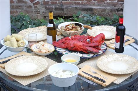 Nothing better than a lobster dinner outside in the courtyard! #
