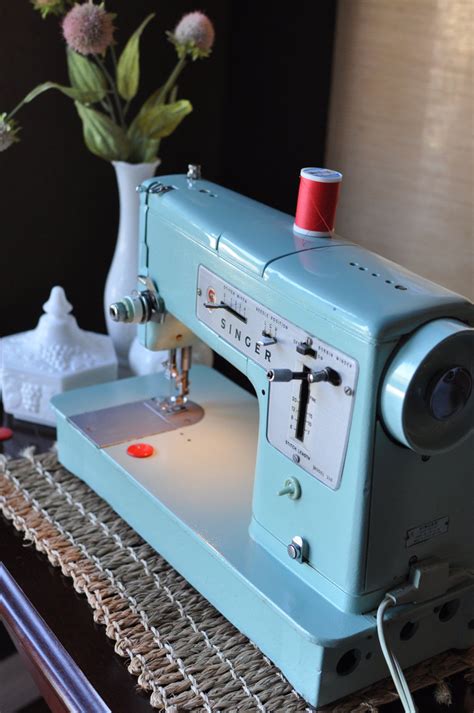 Vintage Singer Sewing Machine Mint Green Model 338 Working Etsy