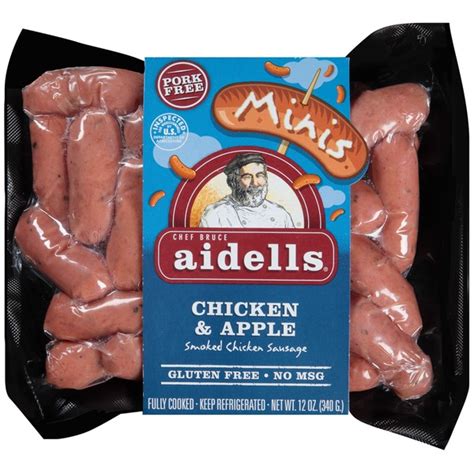 Aug 09, 2019 · instructions. Aidells Minis Chicken & Apple Smoked Chicken Saugsage (12 oz) from Ralphs - Instacart