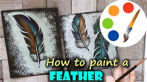 How To Paint A Feather By A Flat Brush Tutorial Youtube