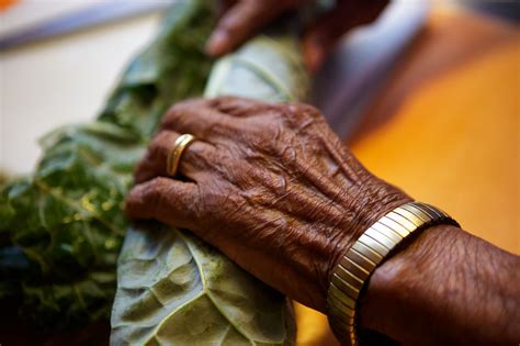 To understand indigenous african cuisine, it is important to understand the various native peoples of southern africa. "GRANDMA'S HANDS" preparing collard greens for Sunday ...