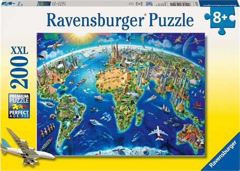 Ravensburger World Landmarks Map Xxl 200pc Jigsaw Puzzle Uk