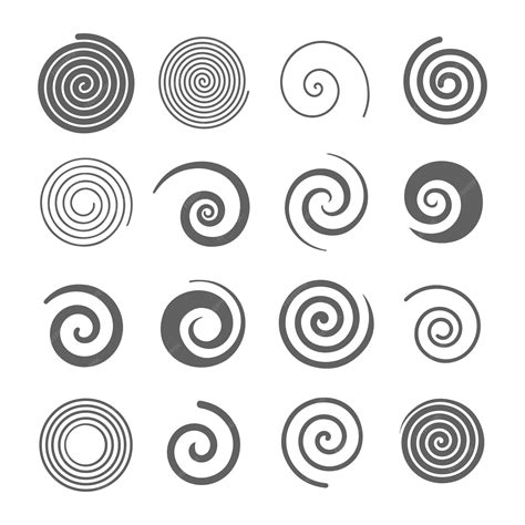 Premium Vector Set Of Simple Spirals Swirl Motion Twisting Circles