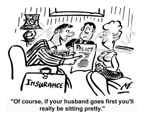 Insurance Endowment Policy Cartoon Ref 0324bw Business Cartoons