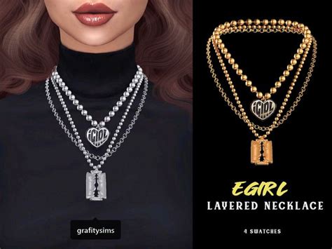 Egirl Layered Necklace Grafity Cc On Patreon Sims 4 Mods Clothes