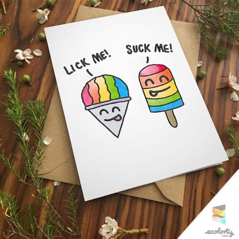 Cheeky Pun Greeting Card Gay Couple Love Anniversary Funny Cute