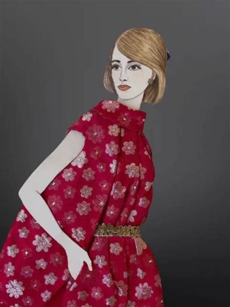 1960s Costume Designer Betty Brader Ashley Paper Doll Fabric Promo Red