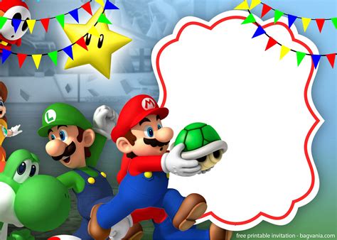 Editable Invite Printable Mario Birthday Template Corjl Super Mario
