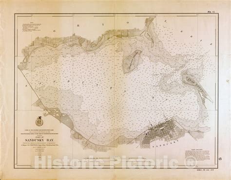Map Lake Survey Charts Chart Of Sandusky Bay Antique Vintage