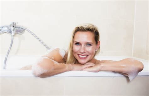Woman In Bathtub Stock Image Image Of Beautiful Bubble