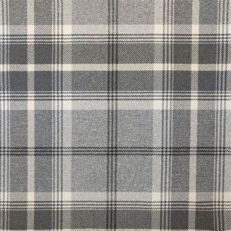 Balmoral Dove Grey Tartan Plaid Upholstery Fabric Beaumont Fabrics