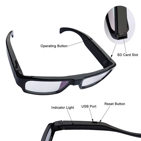 hereta spy camera glasses with video support up to 32gb tf card 1080p video camera glasses