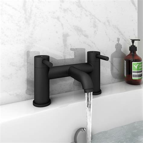 Arezzo Round Matt Black Tap Package Bath Basin Tap Victorian