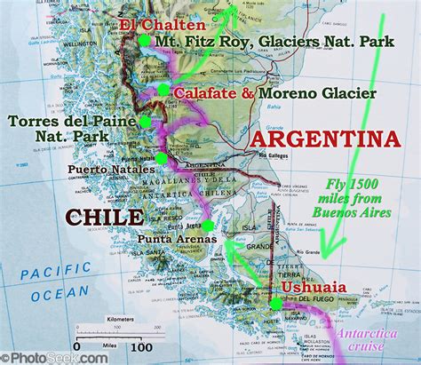 Both countries have organised their patagonian territories into nonequivalent administrative viajar argentina; Patagonia map: Ushuaia, Argentina, Puerto Natales, Chile ...