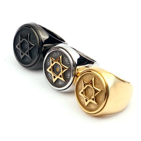 Jewish Rings Stainless Steel Stainless Steel David Ring Stainless